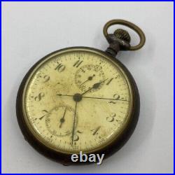 Lot Of 3 Lip & Others Pocket Watch Open Face Chronographs Repair/parts