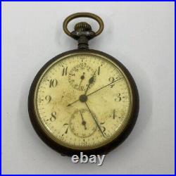 Lot Of 3 Lip & Others Pocket Watch Open Face Chronographs Repair/parts