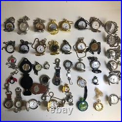 Lot Of 40 Assorted Pocket Watches Untested Vintage New Parts Repair Good