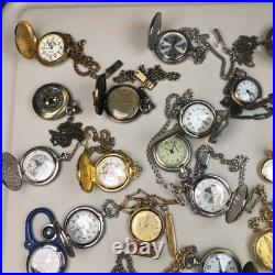 Lot Of 40 Assorted Pocket Watches Untested Vintage New Parts Repair Good