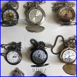 Lot Of 40 Assorted Pocket Watches Untested Vintage New Parts Repair Good