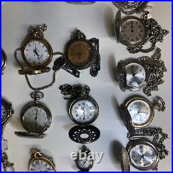 Lot Of 40 Assorted Pocket Watches Untested Vintage New Parts Repair Good