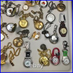 Lot Of 40 Assorted Pocket Watches Untested Vintage New Parts Repair Good