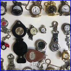 Lot Of 40 Assorted Pocket Watches Untested Vintage New Parts Repair Good