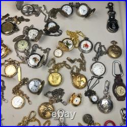 Lot Of 40 Assorted Pocket Watches Untested Vintage New Parts Repair Good
