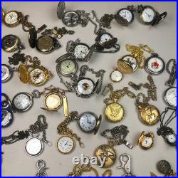 Lot Of 40 Assorted Pocket Watches Untested Vintage New Parts Repair Good