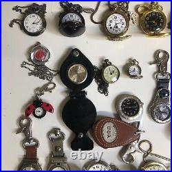 Lot Of 40 Assorted Pocket Watches Untested Vintage New Parts Repair Good