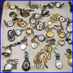 Lot Of 40 Assorted Pocket Watches Untested Vintage New Parts Repair Good