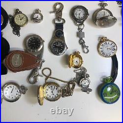 Lot Of 40 Assorted Pocket Watches Untested Vintage New Parts Repair Good