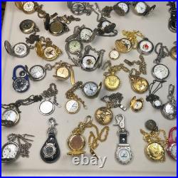 Lot Of 40 Assorted Pocket Watches Untested Vintage New Parts Repair Good