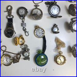 Lot Of 40 Assorted Pocket Watches Untested Vintage New Parts Repair Good