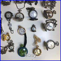 Lot Of 40 Assorted Pocket Watches Untested Vintage New Parts Repair Good