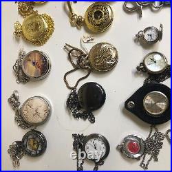 Lot Of 40 Assorted Pocket Watches Untested Vintage New Parts Repair Good