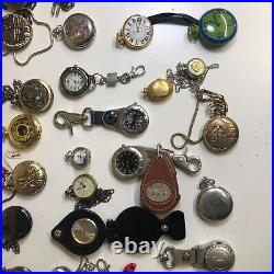 Lot Of 40 Assorted Pocket Watches Untested Vintage New Parts Repair Good