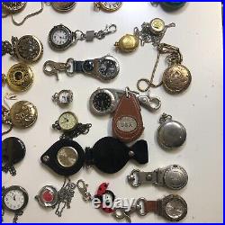 Lot Of 40 Assorted Pocket Watches Untested Vintage New Parts Repair Good