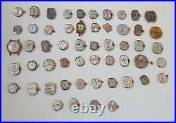 Lot Of 54 Ladies Swiss Watch Movements For Repair/parts