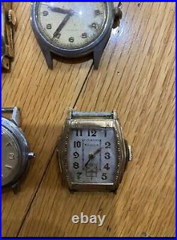 Lot Of 6 Vintage Watches Untested For Parts Or Repair. Bulova. Waltham. Fortis