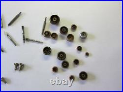 Lot Of Antique Pocket Watch Crowns Stems Sleeves Parts Repair