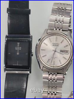 Lot Of Men's Quartz Watches Seiko Tissot Citizen Ecodrive Timex For Parts Repair