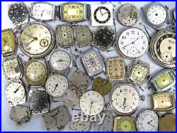 Lot Of Vintage Dollar Wristwatch Pocket Watch Movement Parts Repair