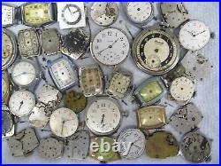 Lot Of Vintage Dollar Wristwatch Pocket Watch Movement Parts Repair