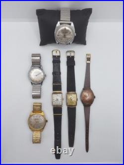 Lot Of Vintage Mechanical Watch For Parts Or Repair Helbros-Benrus-Caravelle