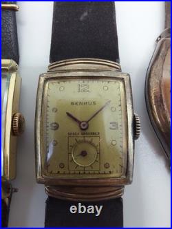 Lot Of Vintage Mechanical Watch For Parts Or Repair Helbros-Benrus-Caravelle