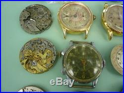 Lot Vintage chronograph watch parts Fludo PIERCE UNIVERSAL. FOR Repair parts