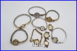 Lot of 10 Mechanical Winder Ladies Wrist Watch 10K RGP Parts or Repair