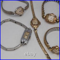Lot of 10 Mechanical Winder Ladies Wrist Watch 10K RGP Parts or Repair