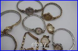 Lot of 10 Mechanical Winder Ladies Wrist Watch 10K RGP Parts or Repair