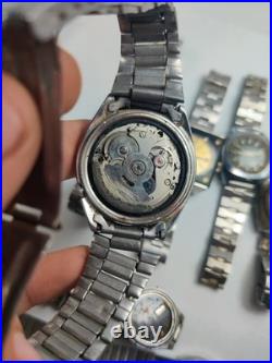 Lot of 11 Automatic Watches for Parts/Repair Mixed Brands Seiko, Romer, Omex