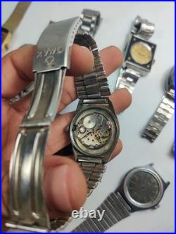 Lot of 11 Automatic Watches for Parts/Repair Mixed Brands Seiko, Romer, Omex
