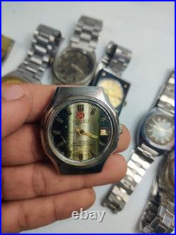 Lot of 11 Automatic Watches for Parts/Repair Mixed Brands Seiko, Romer, Omex