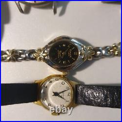 Lot of 11 stock mechanical and quartz watches, repair work spare parts to