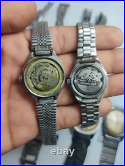 Lot of 12 Automatic Watches for Parts/Repair 6 Seiko Women's + Mixed Brands