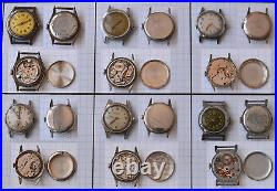 Lot of 12 Vintage Swiss BOY Trench Military 1920-1970s Wrist Watches Part repair