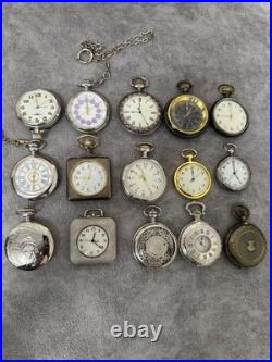 Lot of 15 Pocket Watches For Parts or Repair Not Working