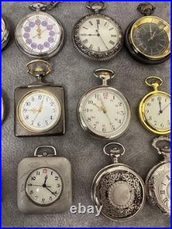 Lot of 15 Pocket Watches For Parts or Repair Not Working