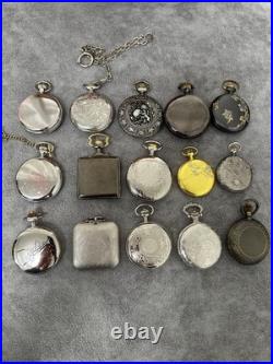 Lot of 15 Pocket Watches For Parts or Repair Not Working