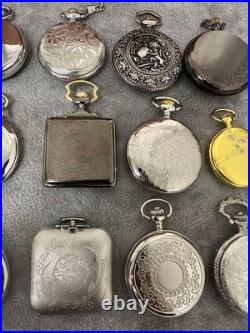 Lot of 15 Pocket Watches For Parts or Repair Not Working