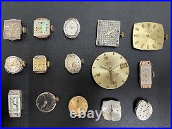 Lot of 15 Vintage Watch Movements Various Brands. Untested. Parts Repair C116