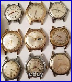 Lot of 15 vintage mens wrist watches for parts / repair watch