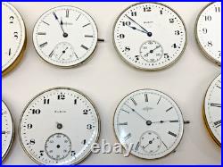 Lot of 17 Vintage Elgin Pocket Watch Faces For Repurpose Repair Parts BROKEN