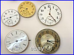 Lot of 17 Vintage Elgin Pocket Watch Faces For Repurpose Repair Parts BROKEN