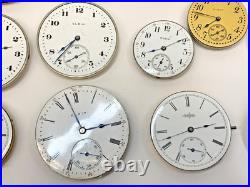 Lot of 17 Vintage Elgin Pocket Watch Faces For Repurpose Repair Parts BROKEN