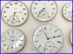 Lot of 17 Vintage Elgin Pocket Watch Faces For Repurpose Repair Parts BROKEN