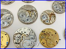 Lot of 17 Vintage Elgin Pocket Watch Faces For Repurpose Repair Parts BROKEN