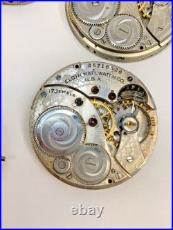Lot of 17 Vintage Elgin Pocket Watch Faces For Repurpose Repair Parts BROKEN