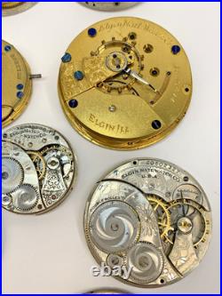 Lot of 17 Vintage Elgin Pocket Watch Faces For Repurpose Repair Parts BROKEN